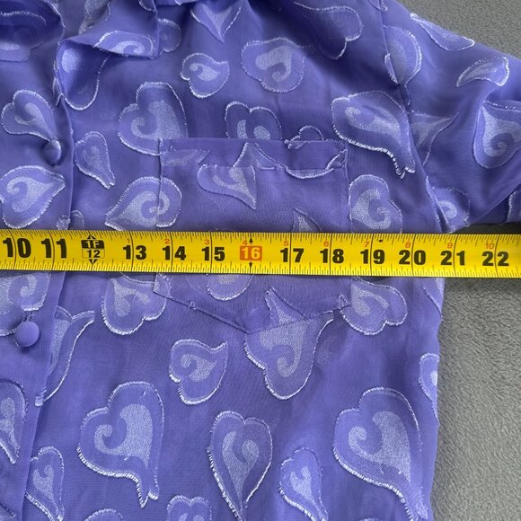 Vintage Victoria’s Secret Sheer Purple Heart Pajama Set | Coquette Y2K Soft Girl - Picture 11 of 15